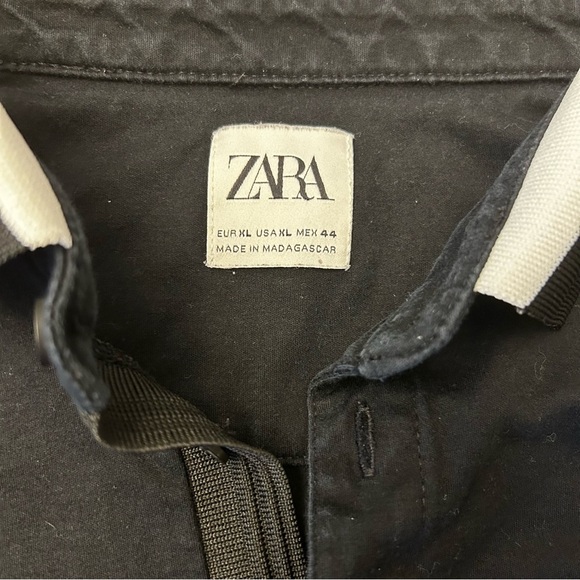 ZARA Mens Contrast Trim Collared Polo - Picture 6 of 6